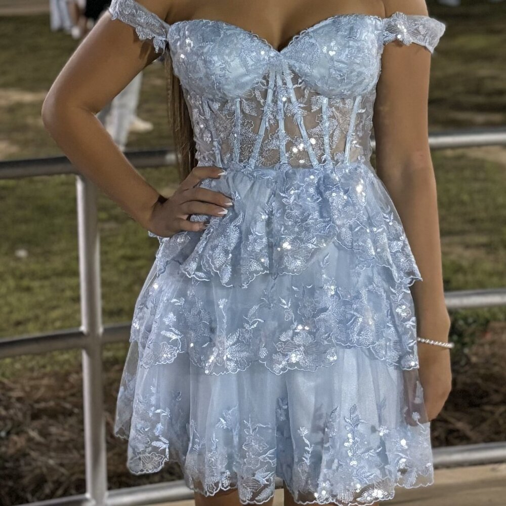Baby Blue Juliet Homecoming Dress